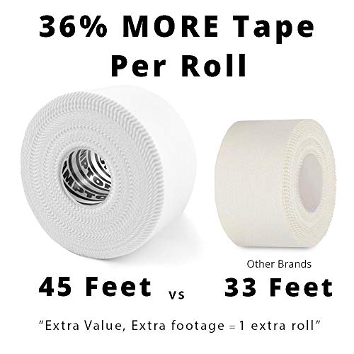 Hampton Adams (32 Pack) White Bulk Athletic Tape - 1.5" x 45 feet Per Roll - NO Sticky Residue & Easy to Tear - Perfect for Sports Athletes, Trainers & First Aid Injury Wrap: Fingers Ankles Wrist - Thumbnail 5