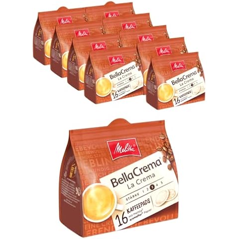 Melitta BellaCrema La Crema gemahlener Röstkaffee in Kaffee-Pads 10 x 16 Pads, Kaffeepads für Pad-Maschine, mittlere Röstung Cover