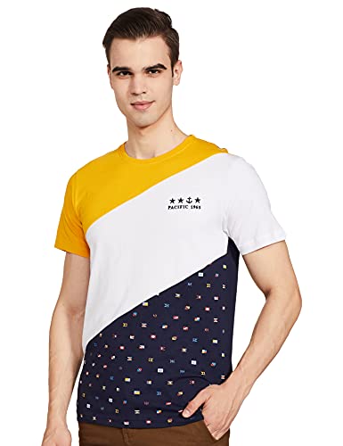 Image of Max Men's Cotton Colorblocked Ultra Slim Fit Crew Neck T-Shirt