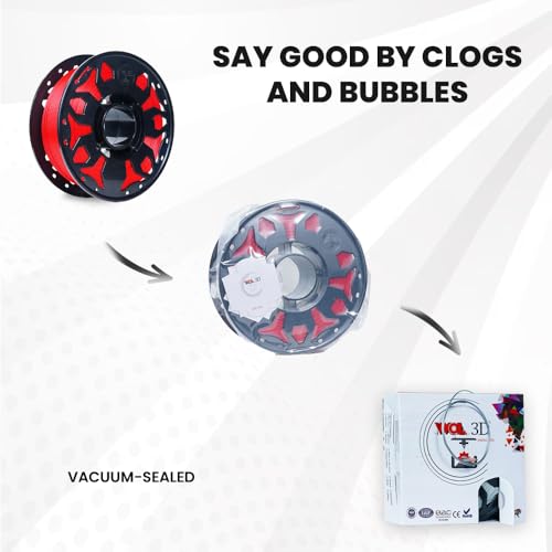 Image of WOL3D PLA PRO+ (Candy Red) 3D Printer Filament Roll, 1kg Net Weight, Greater Flexibility, Eco-Friendly, Low Warping Output, 1.75mm Diameter ±0.02mm Accuracy, Ideal for DIY Makers, Compatible
