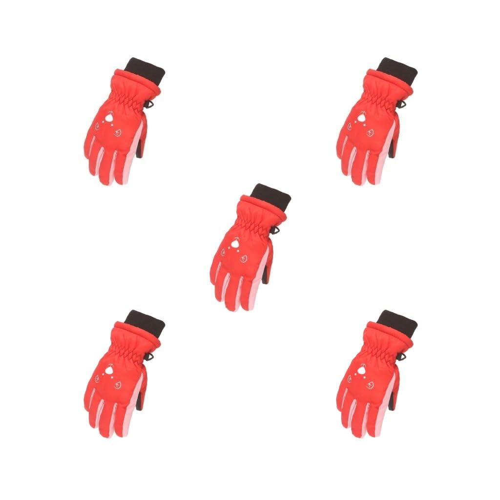 1 par de guantes de esquí de tela para niños, portátiles, de repuesto, con patrón de animales, para exteriores, accesorios de ropa, azul y verde