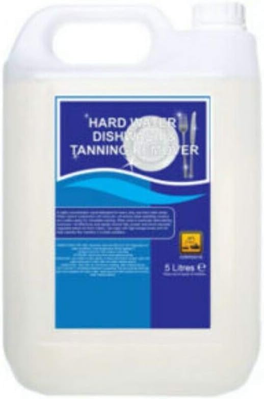 – 5L Commercial Dishwasher Detergent – Hard Water Safe with Built-in Tannin Remover – Removes Tea, Coffee & Wine Stains – Powerful Cleaner for All Dishwasher Models