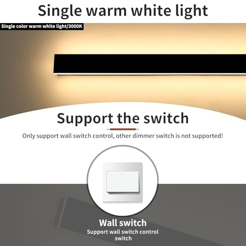 Image of 2 Pack Modern Outdoor Wall Light, 3000K Warm White 71inch LED Wall Sconce, IP65 Waterproof Exterior Lighting, Black Aluminium Minimalist Long Wall Lamp for Patio, Garage, Yard