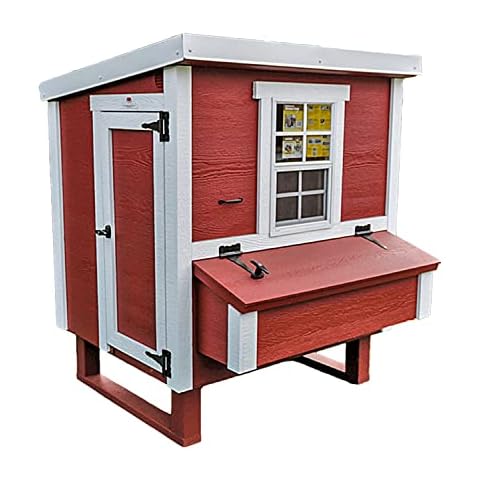 OverEZ Classic Medium Chicken Coop for up to 10 Chickens - Nesting Box - Large Bird, Poultry and Hen House, Made in USA Cover