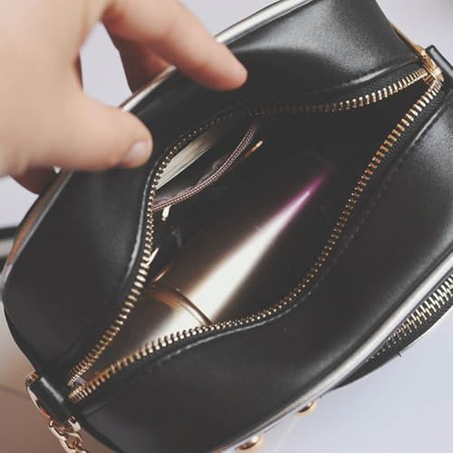 Bolso Vintage Negro de Cámara Estilo Crossbody para Mujer miniatura 5
