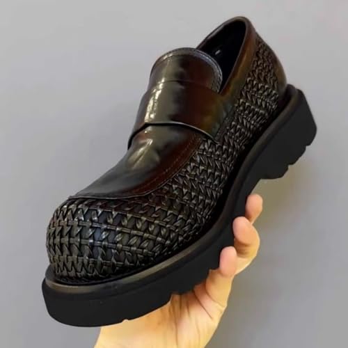 Men's Chunky - Sole Woven Loafers, Trendy Casual Footwear - Perfect for Street Styles, Casual Gatherings & Daily Commutes4