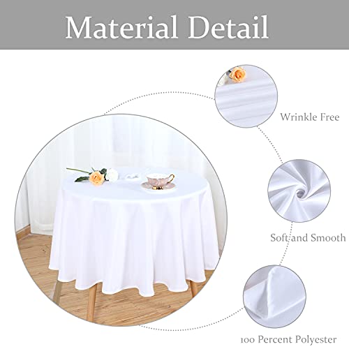 Mantel sin arrugas exterior con cremallera blanco impermeable redondo 60R lavable 4