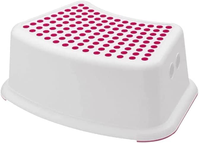 SAVEXPlastic Child Foot Step Stool Non-Slip Cover on Top For Children Practical Non-Slip Toilet Step, Multiuse Booster Step, Toddler Potty Training (Dark Pink)