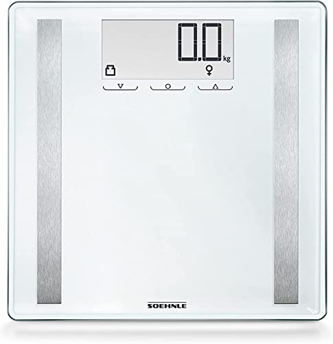 Soehnle Báscula digital Shape Sense Control 200, balanza digital de análisis corporal, peso de baño para calcular la demanda calórica, hasta 180 kg, blanco