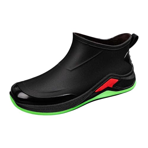 Genérico Botas de lluvia para hombre cortas beige – Zapatos impermeables antiderapantes, suela resistente al desgaste, cómodas para trabajo y salidas al aire libre, verde, 43 EU