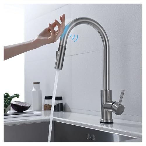 Grifo de cocina con sensor táctil inteligente y función extraíble fluida 8