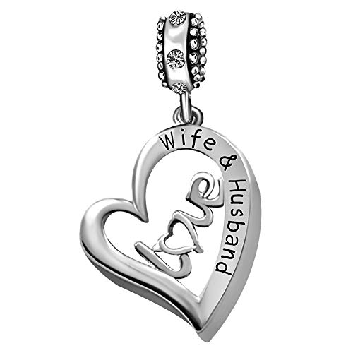 JMQJewelry Wife Husband Mothers Valentine's Day Heart Love April Birthstone White Charms