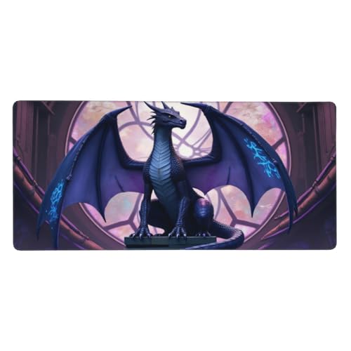 Sous-main de bureau dragon bleu magique contre les rayures