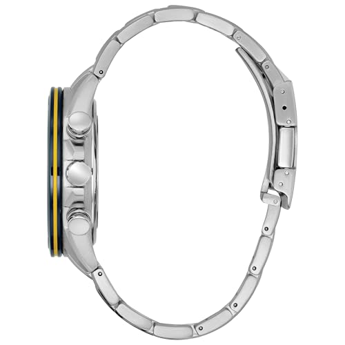 Image of Citizen Stainless Steel Eco-Drive Analog Blue Dial Men Watch-At8020-54L, Silver Band