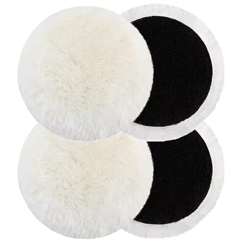 Sertay 4 Pièces Tampons Polissage Laine Agneau, Bonnets Polissag Lain Adaptés, Pad Polssage Laine Agneau, Peut Être Utilisé pour les Machines de Polisage...