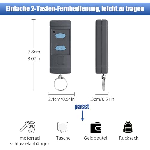 YuliSpy for Hormann HSM4-868 HSE2-868 Garage Door Opener Remote Control 868,3MHz Blue Button, HS4-868, HS(M) 2/4, HSZ1-868 - Image 4