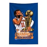 Northwest New York Knicks Jalen Brunson 2026 NBA Champion Printed Wall Hanging Tapestry, Woven Polyester Fabric, Decorative Fan Art for Bedroom Office Living Room, 24 x 36 in
