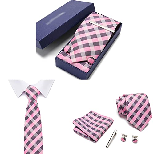 Set de corbata de seda 7.5 cm para hombre en caja regalo