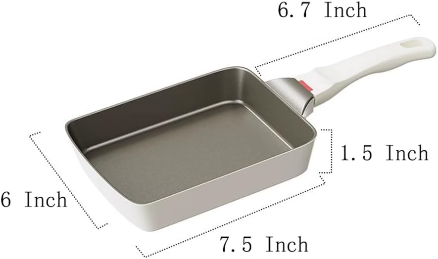 7.5" Japanese Omelette Egg Pan, Titanium Tamagoyaki Pan, Square Frying Pans for Making Omelets and Bacon, Easy to Clean