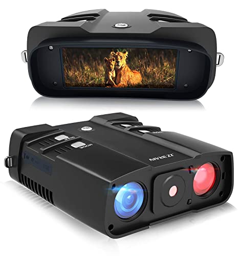 JZBRAIN Night Vision Binoculars,1080P Infrared Binoculars Night Vision Goggles 1640ft Viewing Range,3-10x Magnification 5W 850NM High Sensitivity COMS Sensor With 64GB SD Card for Hunting Surveillance