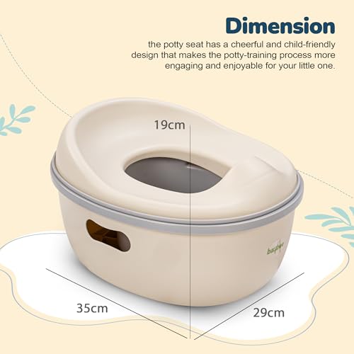 Image of Baybee 3 IN 1 Baby Potty Seat for Kids with Step Stool | Portable Potty Training Seat with Removable Tray & Non Skid Base | Baby Western Toilet Seat | Baby Toilet Chair for Kids 1 to 5 Years (Beige)