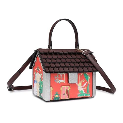 Women Christmas House Shaped Crossbody Shoulder Bag Handbag PU Unique Novelty Purse for Fashionable Outings3