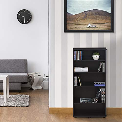 Image of FURINNO Jaya 4-Tier Multimedia Storage Tower, Espresso