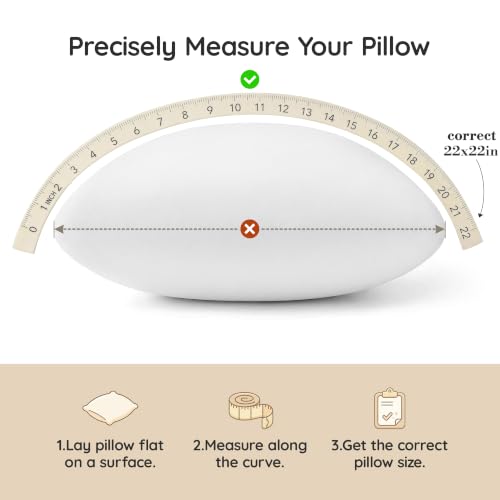 Image of AM AEROMAX 22x22 Memory Foam Throw Pillow Inserts, 2 Pack, Square, White | Oversized square look decorates bed /sofa /couch | fills cover corners | resists flattening | comfortable to lean on