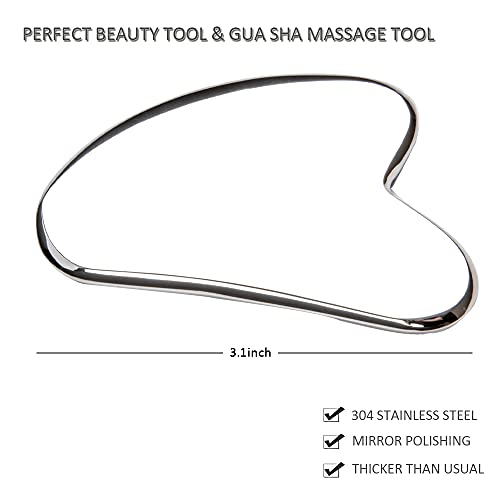 Allshow Facial Gua Sha Massage Tool, Stainless Steel Facial Massager For Facial Lifting And Tightening Massage, Authentic Gua Sha Tool For Face Skincare And Lymphatic Drainage Tool #TOP6