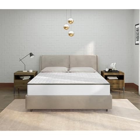 AMBEE21 Queen Size Memory Foam Mattress for Comfortable Sleep | Medium-Firm Comfort Level | Quilting Support, and Pressure Relief | 10 Inches Thickness Include 6 Layers with Spring Cover