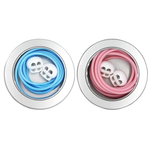 MEYAGO 2PCS PVC Knitting Stitches Holder Barber Cord Stitch Markers Knit Stiches Keeper PVC Knitting Cords with Knitting Needle Stoppers in Storage Tin