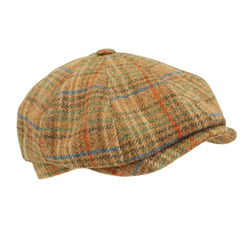 Bonnet Newsboy 8 gousses homme en laine doublé anti-démangeaison taille 58