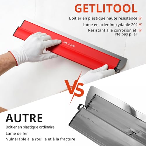 Couteau à enduire GETLITOOL avec manche d'extension 130cm réglable - 3