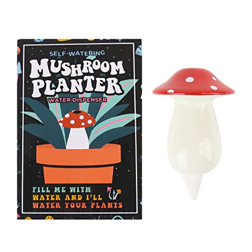 Gift Republic GR452187 - Self Watering Mushroom - Cute Design - Water dispenser for Indoor Plants - Home Accessories, red and white - Image 2