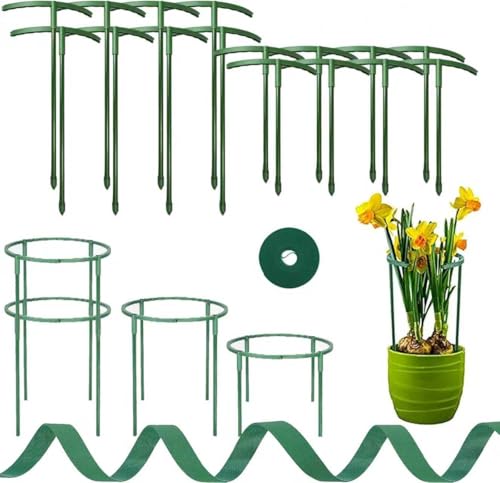 16 Pack Soportes para Plantas, Tutor Plantas, Apoyo para Plantas, Plantas de Plástico Jardín Soporte, para Pequeñas Vegetal Arbusto Tomate (8PCS 25cm+8PCS 15cm)