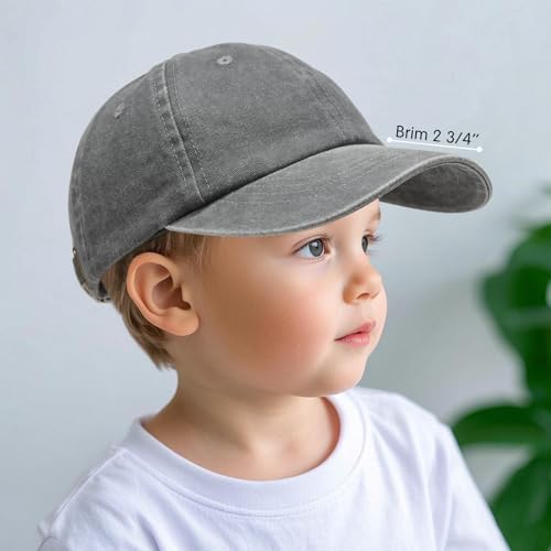 Kids Baseball Cap for Age 2-5,Adjustable Vintage Washed Cotton Toddler Baseball Hat for Boys & Girls3