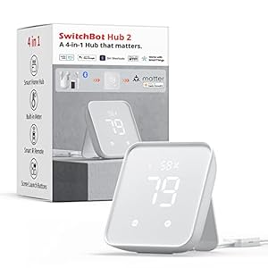 SwitchBot Hub 2 (2nd Gen), work as a WiFi Thermometer Hygrometer, IR Remote Control, Smart Remote and Light Sensor, Link SwitchBot to Wi-Fi (Support 2.4GHz), Compatible with Alexa&Google Assistant