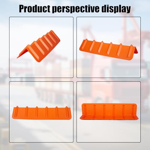 Image of Flatbed Edge Protectors 8 inch x 8 inch x 36 inch, V Shaped Winch Ratchet Straps Plastic Corner Protector for Flatbed Cargo Load (Orange, 10 - Pack)