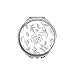 Hand Painted Rose Leaves Flower Hand Compact Mirror Round Portable Pocket Glass