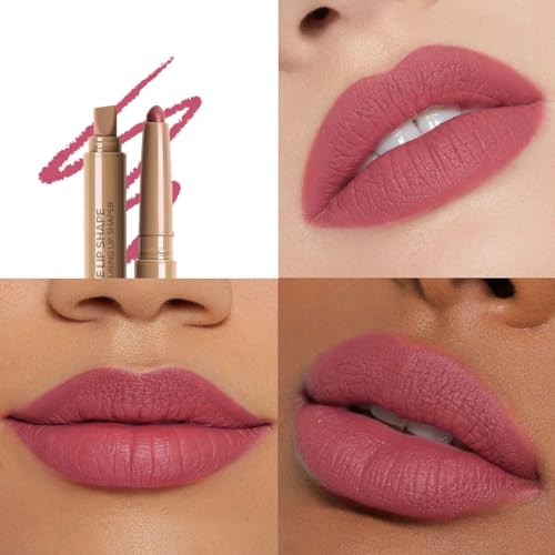 Image of SUAKE Plump Matt Lipstick Lipliner Pencil Pack,Waterproof Crayon with Silicone Smudger for Define Contours & Sculpting Lip, Longwear Moisture Smooth Creamy Formula for Lip Makeup-02 Wine