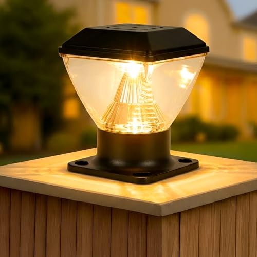 Image of Gigawatts GWDMWW-01 Outdoor Gate Light - 20W Integrated Light 101% Rust & Waterproof Polycarbonate, ABS, PP Pillar Lamp Base Mount Black Exterior Fixture for Garden, Boundary & Home Entrance
