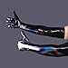 KLVEU Long Black Leather Gloves Shiny Long Black Gloves for Women Costume Cosplay Party(B-M)