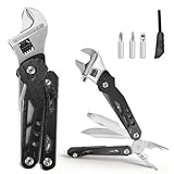 Multitool, 14-in-1 Adjustable Wrench with Screwdrivers, Knife, Saw, Pliers, Ferro Rod, Whistle, Survival Kits for Outdoor Adventures, Camping, Hiking, Fishing, DIY & Repairs