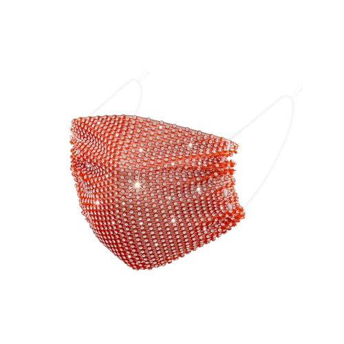 Image of Auriviz Sparkly Rhinestone Face Mask for Women Masquerade Glitter Bling Face Mask Christmas Party