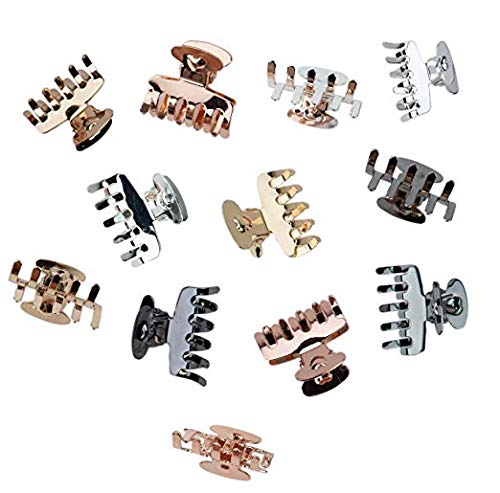 Kitsch Mini Claw Clips, Hair Clips for Women, Hair Accessories for Girls, Butterfly Clips, Toddler Hair Accessories, Gold, Rose Gold, Black and Silver, 12 Count