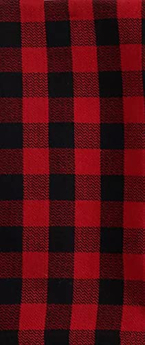 St. Nicholas Square Kitchen Dish Towels Set Of 5 - Buffalo Plaid Red And Black Check And Solid Red For The Christmas Holidays, 16.5 X 26, Cotton Construction #TOP4