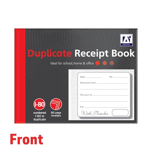 Duplicate Receipt Books Pack 3 Small Business - Invoice Pad Self Employed - Cash Receipt Book Carbon Paper - 80 Numbered Pages Microperforated Tear-Out Sheets - Image 6