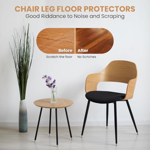 Image of 8 Pcs Silicone Chair Leg Floor Protectors, Premium Felt Furniture Pads for Hardwood Floors, Furniture Sliders for Chair Legs, Stool Leg Protectors Cap for Avoid Noise and Scratches(Large)