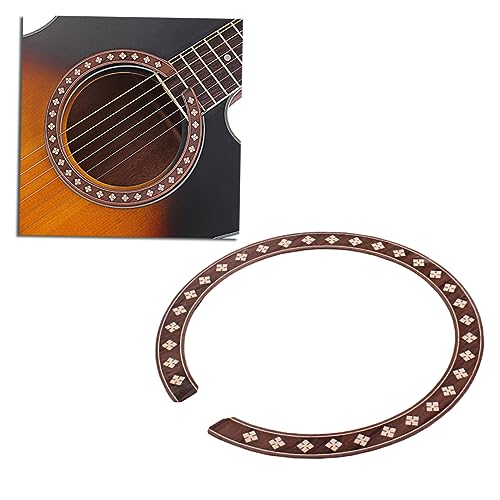 HANABASS Guitar Rosette Decal Laminated Curved Strips for Sound Hole Inlay Easy Application Removal for Customizing Acoustic Guitars Vibrant Color Retention