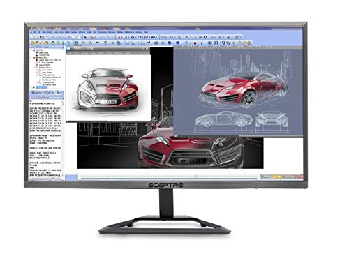 Sceptre 24 Inch Ultra Thin Ultra Slim 1080P 75Hz LED Monitor HDMI VGA, Metal Black (E248W-1920R) (Renewed)